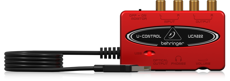 Behringer UCA-222 Ultra Low Latency 2 In 2 Out USB Audio Interface (UCA222 UCA 222)