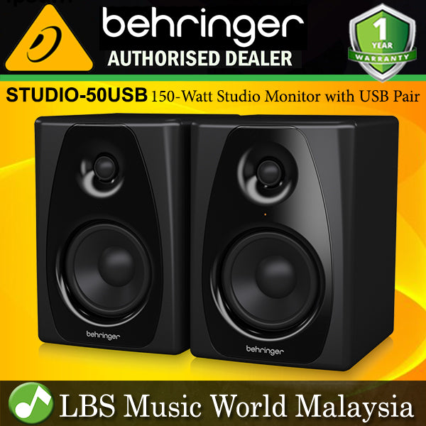 Behringer STUDIO-50USB 150W Bi Amped Reference Studio Monitors Speaker with USB Input Pair (STUDIO50USB STUDIO-50 STUDIO50 USB)