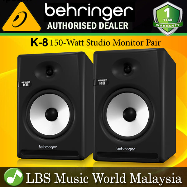 Behringer K-8 150W Audiophile Bi Amped 8" Studio Monitor Speaker with Advances Waveguide Technology Pair (K8 K 8)