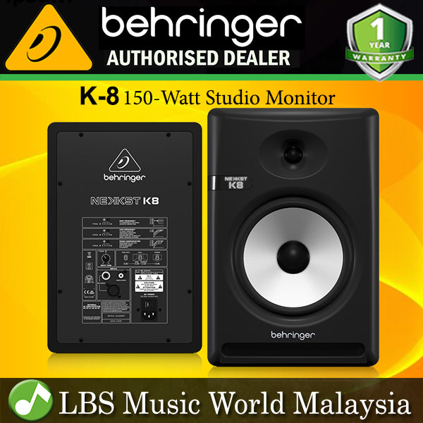 Behringer K-8 150W Audiophile Bi Amped 8" Studio Monitor Speaker with Advanced Waveguide Technology Each (K8 K 8)