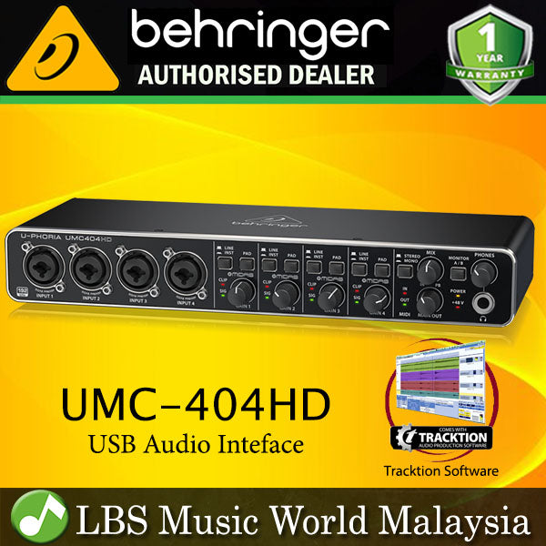 Behringer UMC-404HD 4 X 4 USB Audio MIDI interface with MIDAS Mic Preamp (UMC404HD UMC404)
