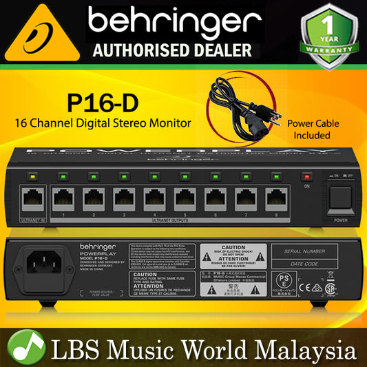 Behringer Powerplay P16-D 16 Channel Digital Stereo Monitor ULTRANET Distributor Module (P16D P16 D)