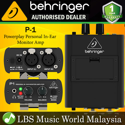 Behringer P-1 Powerplay Personal In Ear Monitor Amplifier Amp with Dual Inputs Mono Stereo Switch (P1 P 1)