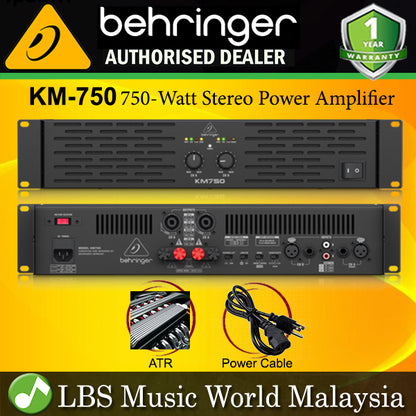 Behringer KM-750 750 Watt Power Amplifier Amp 2 x 200 400 W with ATR Technology (KM750 KM 750)