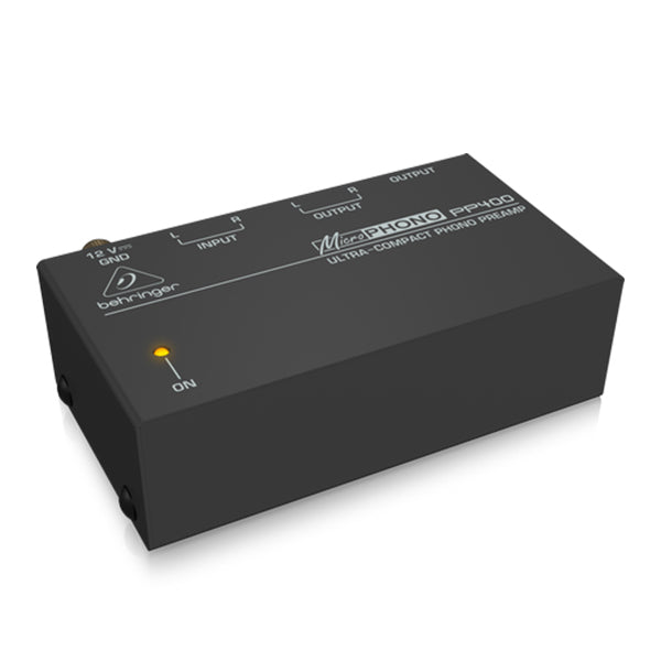 Behringer Microphono PP-400 Phono Pre Amplifier Ultra Compact Phono Preamp Preamplifier with Stereo RCA Input (PP400 PP 400)