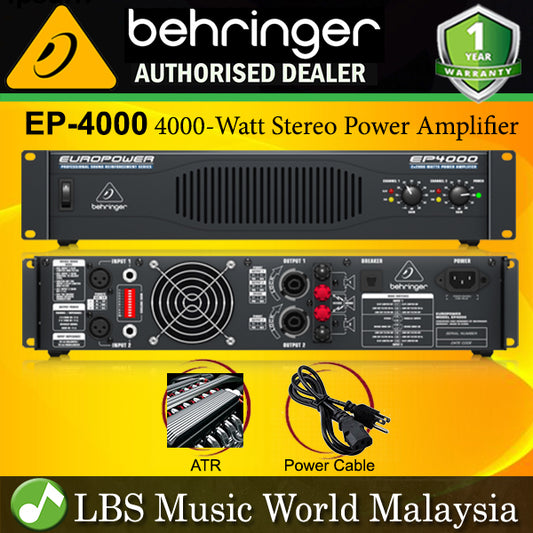 Behringer EP-4000 Professional 4000 Watt Stereo Power Amplifier Amp with ATR Technology (EP4000 EP 4000)