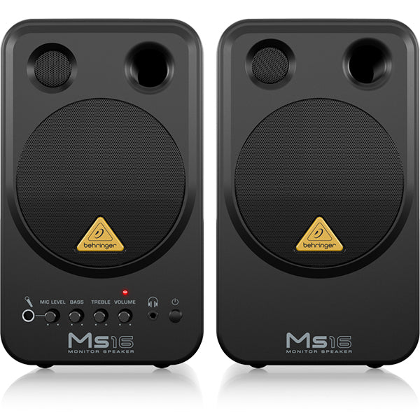 Behringer MS-16 16 Watt 24 Bit 192kHz Digital Powered Personal Monitor Speaker Pair (MS16 MS 16)
