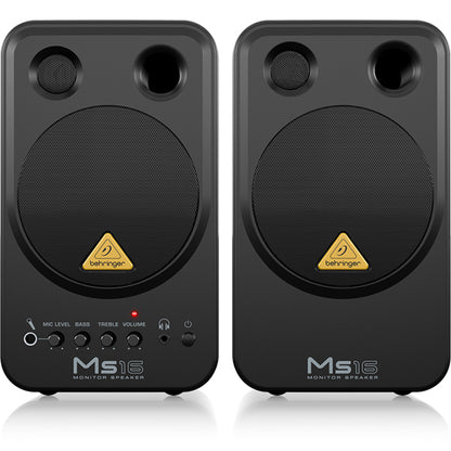 Behringer MS-16 16 Watt 24 Bit 192kHz Digital Powered Personal Monitor Speaker Pair (MS16 MS 16)