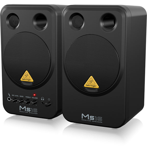 Behringer MS-16 16 Watt 24 Bit 192kHz Digital Powered Personal Monitor Speaker Pair (MS16 MS 16)