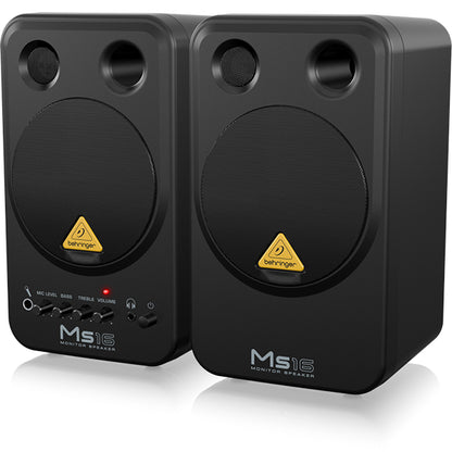 Behringer MS-16 16 Watt 24 Bit 192kHz Digital Powered Personal Monitor Speaker Pair (MS16 MS 16)