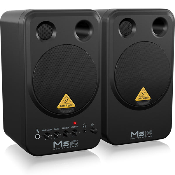 Behringer MS-16 16 Watt 24 Bit 192kHz Digital Powered Personal Monitor Speaker Pair (MS16 MS 16)