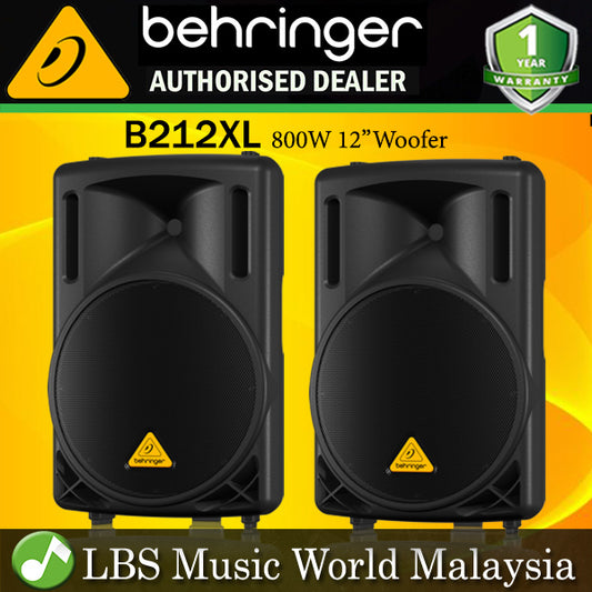 Behringer B-212XL 800W 2 Way Passive Speaker with 12" Woofer - Pair (B212XL B-212 B212 XL)