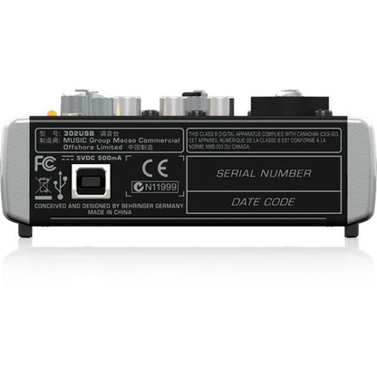 Behringer XENYX-302USB Premium 5 Input Portable Mixer (XENYX302USB XENYX 302USB)