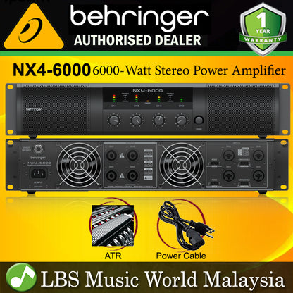 Behringer NX4-6000 Ultra Lightweight 6000 Watt Class D Power Amplifier Amp (NX46000 NX4 6000)