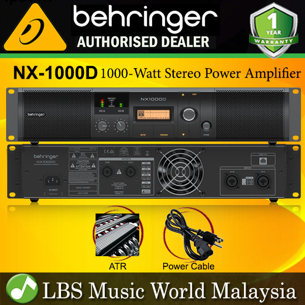 Behringer NX-1000D Ultra Lightweight 1000 Watt Class D Power Amplifier Amp (NX1000D NX 1000D)