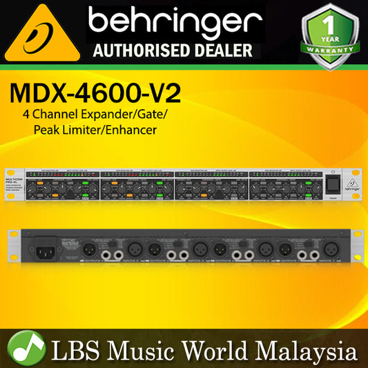 Behringer MDX-4600-V2 4 Channel Expander Gate Compressor Peak Limiter Enhancer & Low Contour Filter Multicom Pro-XL (MDX4600 MDX 4600 MDX-4600 V2)