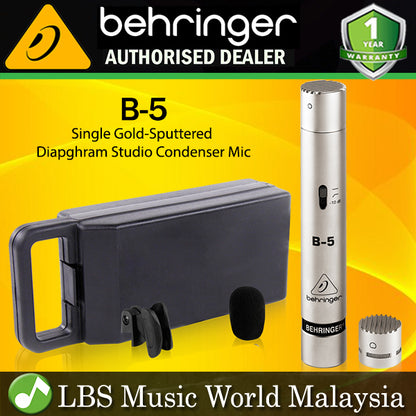 Behringer B-5 Single Gold Sputtered Small Diaphragm Studio Condenser Microphone Mic (B5 B 5)