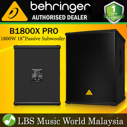 Behringer B1800X PRO 1800W 18" Passive Subwoofer (B1800XPRO B-1800X B1800X PRO)