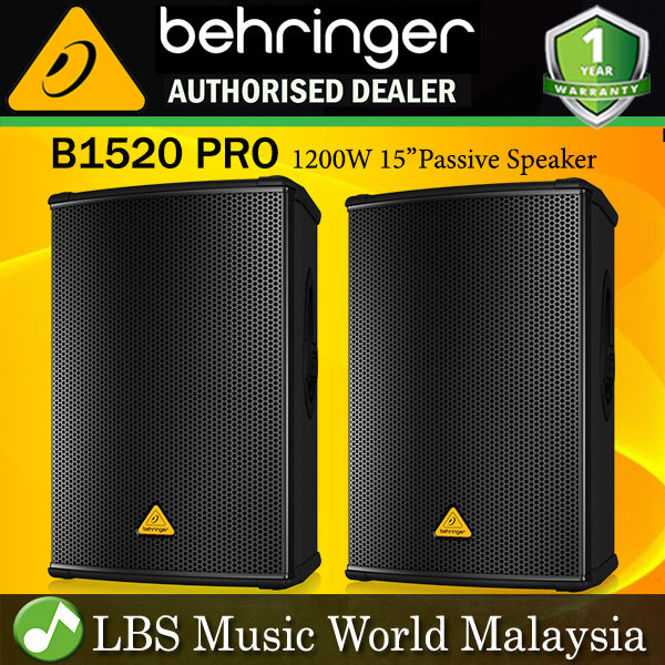 Behringer B1520 PRO 1200W 15" Passive Speaker - Pair (B1520PRO B-1520 B1520 PRO)