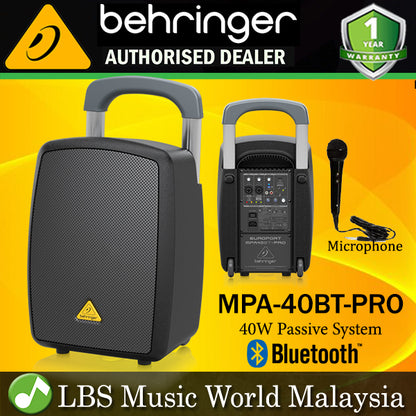 Behringer Europort MPA-40BT-PRO All in One Portable 40W Passive System (MPA40BTPRO MPA-40BT MPA40BT PRO)