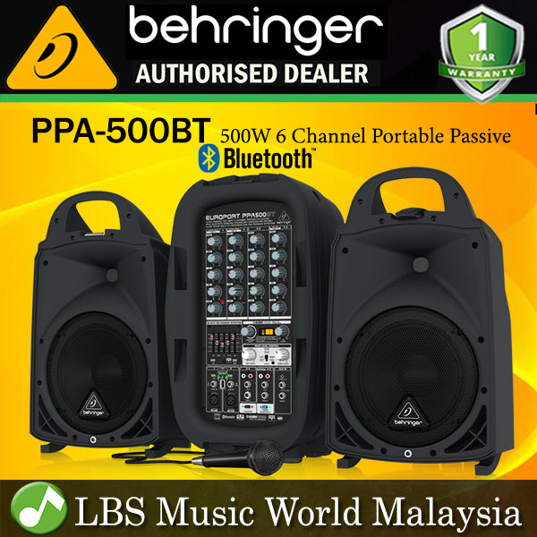 Behringer Europort PPA-500BT 500W 6 Channel Portable PA System with Bluetooth (PPA500BT PPA 500BT PPA500 BT)