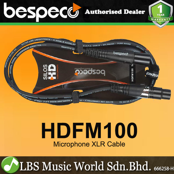 Bespeco HDFM100 Microphone XLR Cable Male to XLR Female