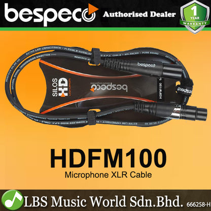 Bespeco HDFM100 Microphone XLR Cable Male to XLR Female