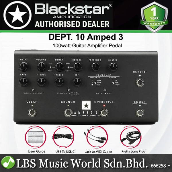 Blackstar Dept. 10 AMPED 3 100watt Guitar Amplifier Pedal