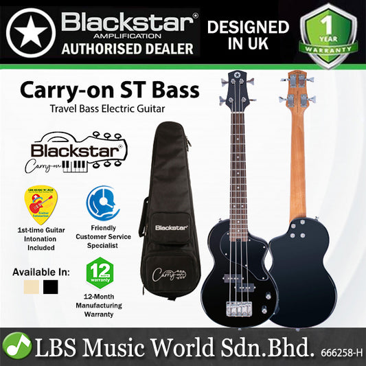 Blackstar Carry-On ST Bass 4 String Poplar Body Travel Electric Guitar SS Pickup with Bag
