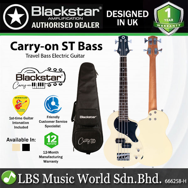 Blackstar Carry-On ST Bass 4 String Poplar Body Travel Electric Guitar SS Pickup with Bag