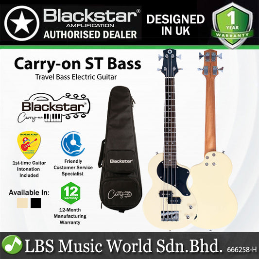 Blackstar Carry-On ST Bass 4 String Poplar Body Travel Electric Guitar SS Pickup with Bag