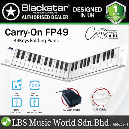 Blackstar Carry-On FP49 Compact 49 Keys Digital Folding Piano Keyboard with Built-in USB Rechargeable Battery (FP 49)