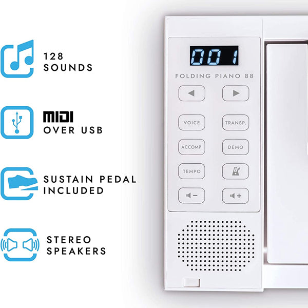 Blackstar Carry-On FP88 Compact 88 Keys Digital Folding Piano Keyboard Built-in USB Rechargeable Battery (FP 88)