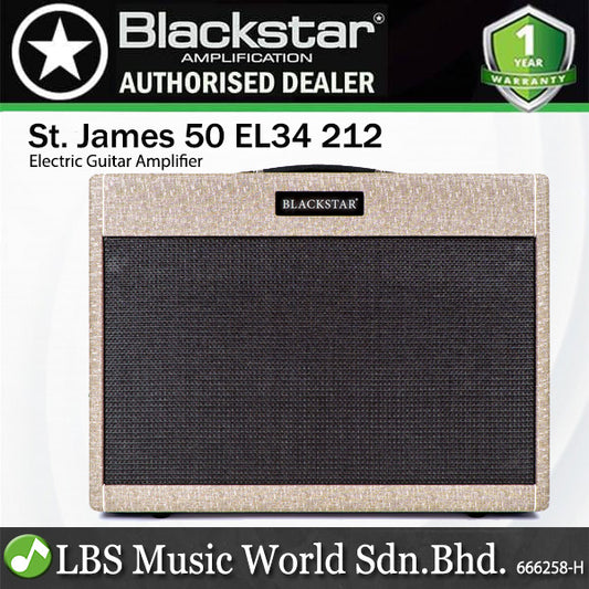 Blackstar ST. JAMES 50 EL34 212 Combo 50 Watt 12 Inch Power Amp Tube Guitar Amplifier with Footswitch