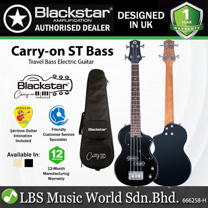 Blackstar Carry-On ST Bass 4 String Poplar Body Travel Electric Guitar SS Pickup with Bag