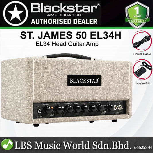 Blackstar St. James EL34 Head Guitar Amp 2 channel 50 Watt Tube Amplifier Head with Power Tubes