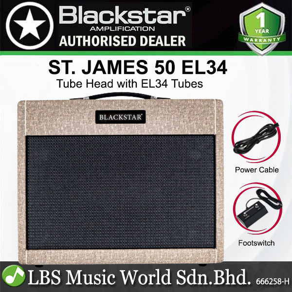 Blackstar St. James 50 watt Tube Head with EL34 Tubes 2 channel Amplifier