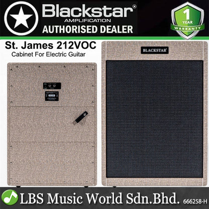 Blackstar St. James 212VOC 140 Watt 2 x 12″ Vertical Open Closed back Cabinet - Fawn