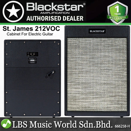 Blackstar St. James 212VOC 140 watt 2 x 12 Inch Vertical Open And Closed back Cabinet - Black