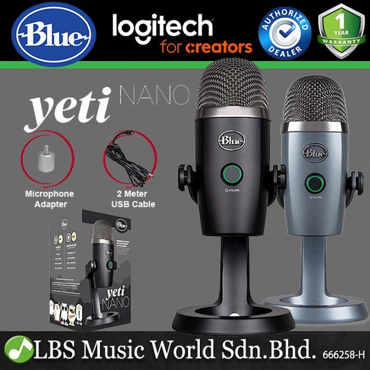Blue Microphones Yeti Nano Premium Dual Pattern USB Mic Blue Voice with Cable and Adapter