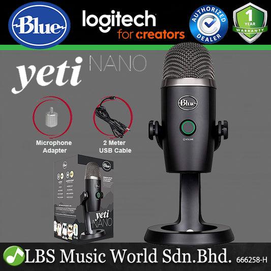 Blue Microphones Yeti Nano Premium Dual Pattern USB Mic Blue Voice with Cable and Adapter