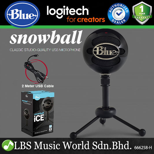 Blue Microphones Snowball USB Mic With Stand and Cable - Gloss Black