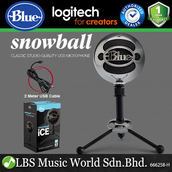 Blue Microphones Snowball USB Mic With Stand and Cable - Gloss Black