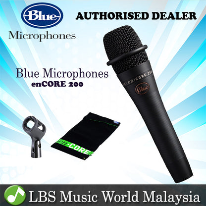 Blue Microphones enCORE 200 Black Dynamic Active Handheld Vocal Microphone Mic
