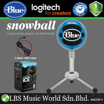 Blue Microphones Snowball USB Mic With Stand and Cable - Gloss Black