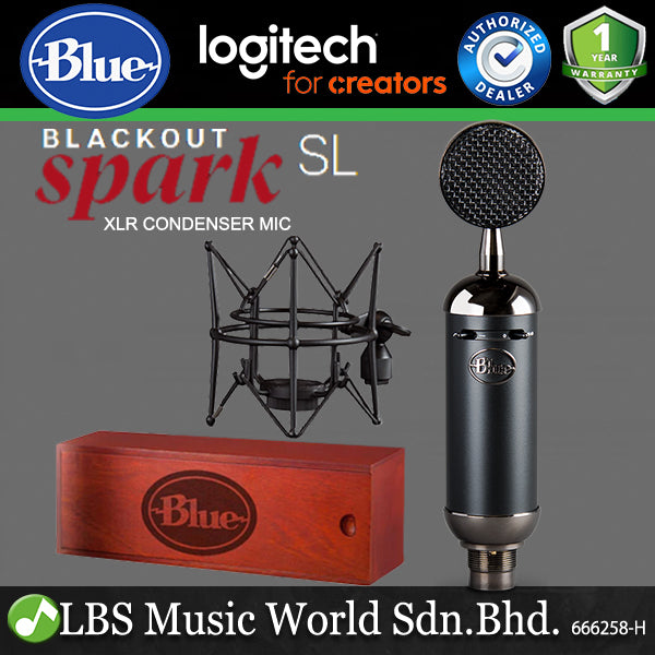 Blue Microphones Spark SL Blackout XLR Condenser Mic Pro Recording Streaming - Blackout