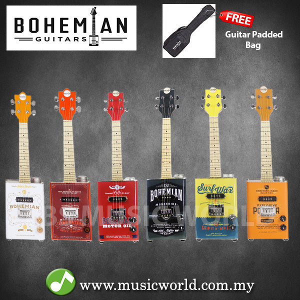 BOHEMIAN UKULELES BOHEMIAN OIL CAN UKULELE WITH PADDED BAG