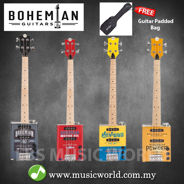 BOHEMIAN BASSES BOHEMIAN OIL CAN BASS GUITAR WITH PADDED BAG