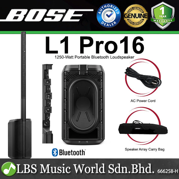 Bose L1 Pro16 1250 Watt Portable Line Array PA System Bluetooth Loudspeaker with Subwoofer and Mixer (Pro 16)