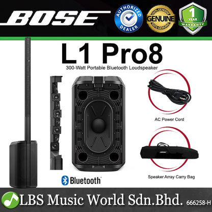 Bose L1 Pro8 300 Watt Line Array PA System Loudspeaker with Subwoofer Speaker , Bluetooth and Mixer (Pro 8)